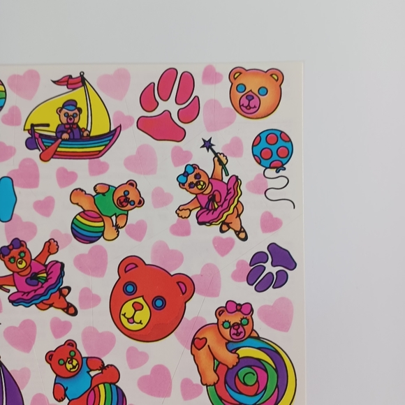 Vintage Lisa Frank Sticker Sheet S124 Bears -Boats -Ballet -HTF Rare 80s -Unused - Picture 4 of 12